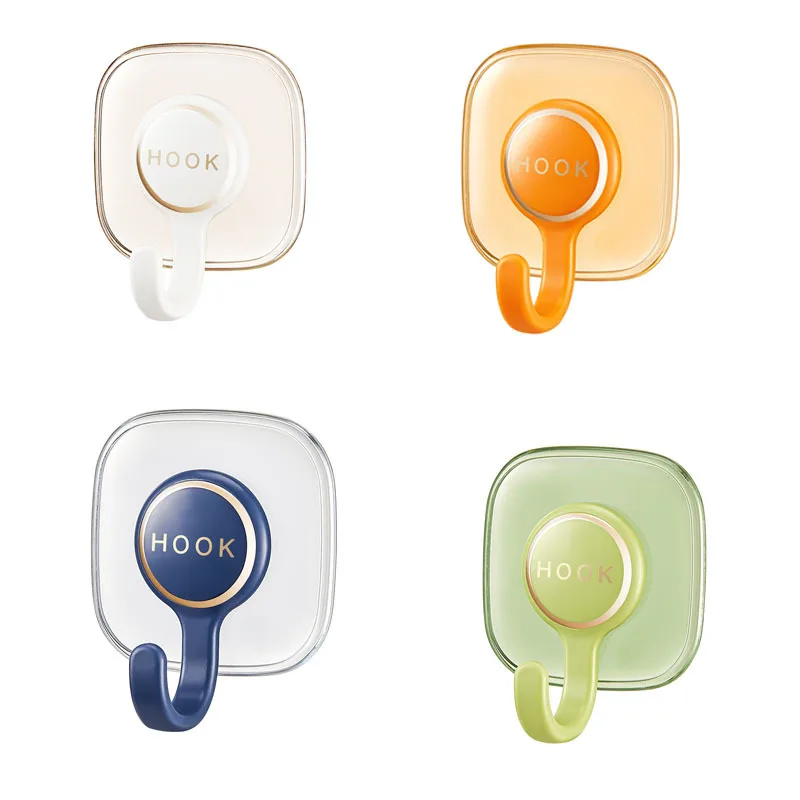 

4Pcs Wall Hook Plastic Self Adhesive Wall Hanger Coat Bag Bathroom Kitchen Towel Hanger Hooks Storage Rack Home Accessories