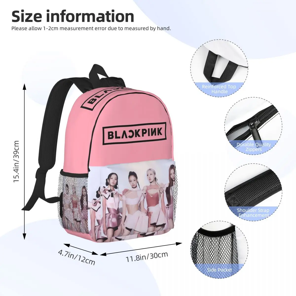 Легкая повседневная школьная сумка Love Pink с черным принтом для школы улицы