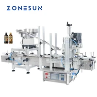 zonesun tabletop automatic beverage dropper oil packaging round plastics glass bottle cap screwer capping machine line