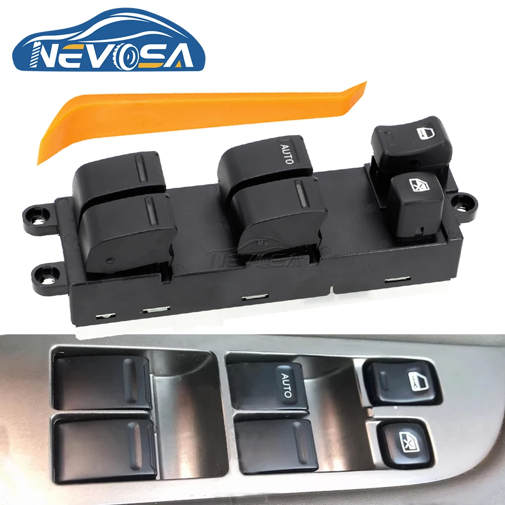 Фото 25401-EQ305 Для Nissan X-Trail T30 140 л.с. 2002 2004 2007 25401EQ305 Передний левый главный переключатель стеклоподъемника для водителя 25401-4Y100 №1