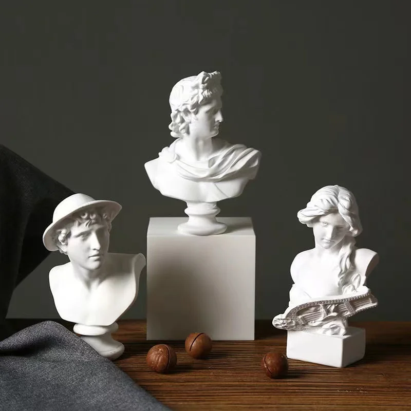 

David Statue Head Portraits Mini Gypsum Home Decoration Resin Art Craft Sketch Practice Room Decor sculpture Fotografia Ornament