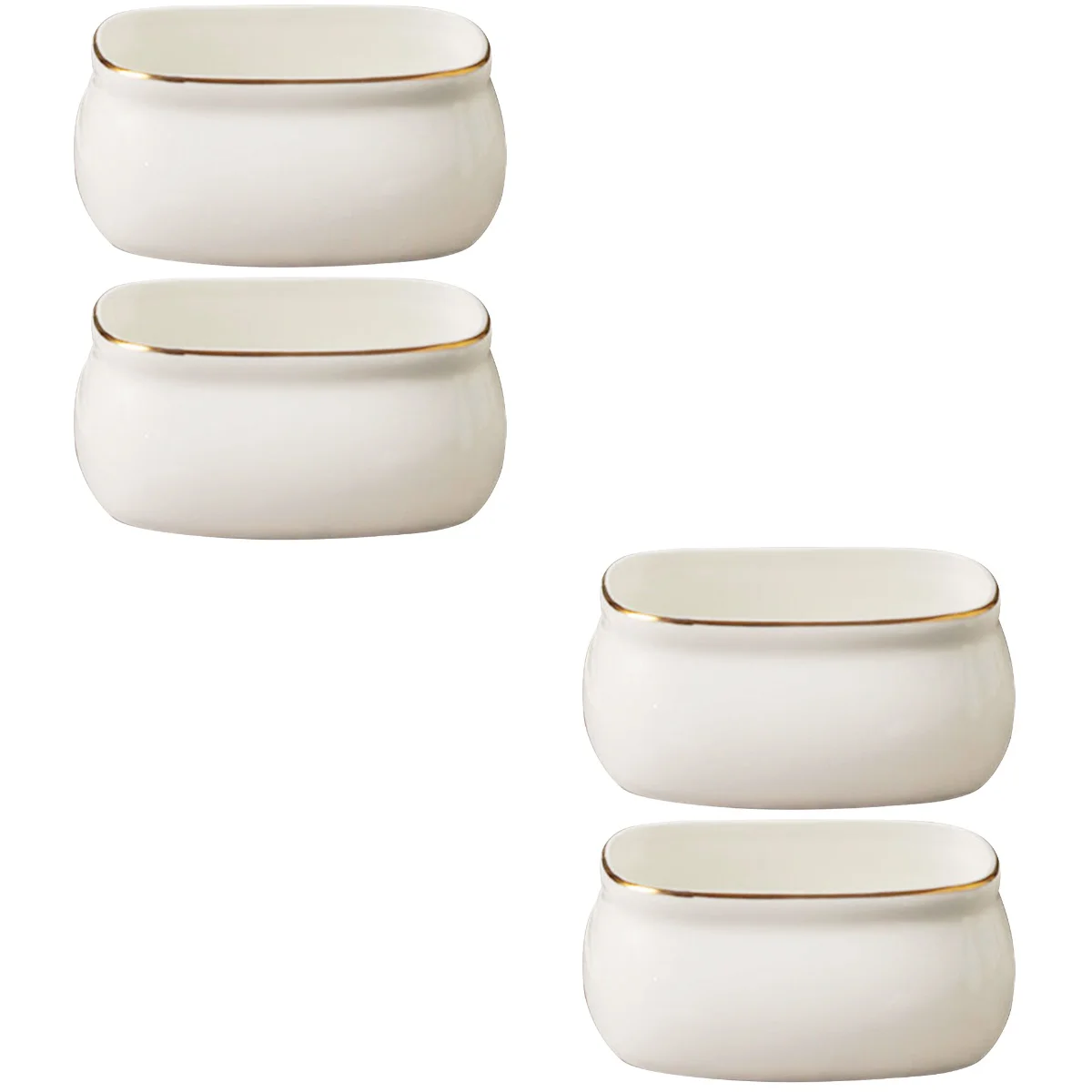 

4 Pcs Ceramic Coffee Sugar Jar Household Rectangular Sugar Jars Containers for Cafe Home Kitchen
