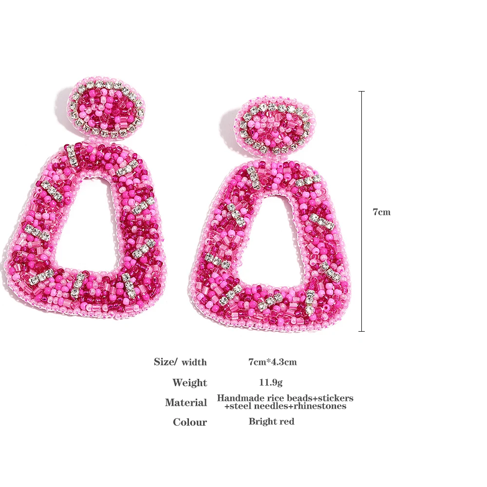 Женские серьги-подвески AENSOA яркие трапециевидные висячие серьги ручной работы с