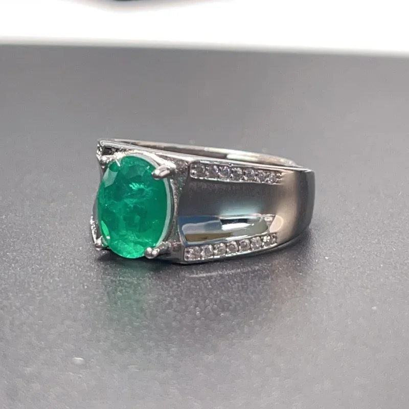 Мужское кольцо из серебра 925 пробы с драгоценным камнем 7 мм * 9 1 5 карата