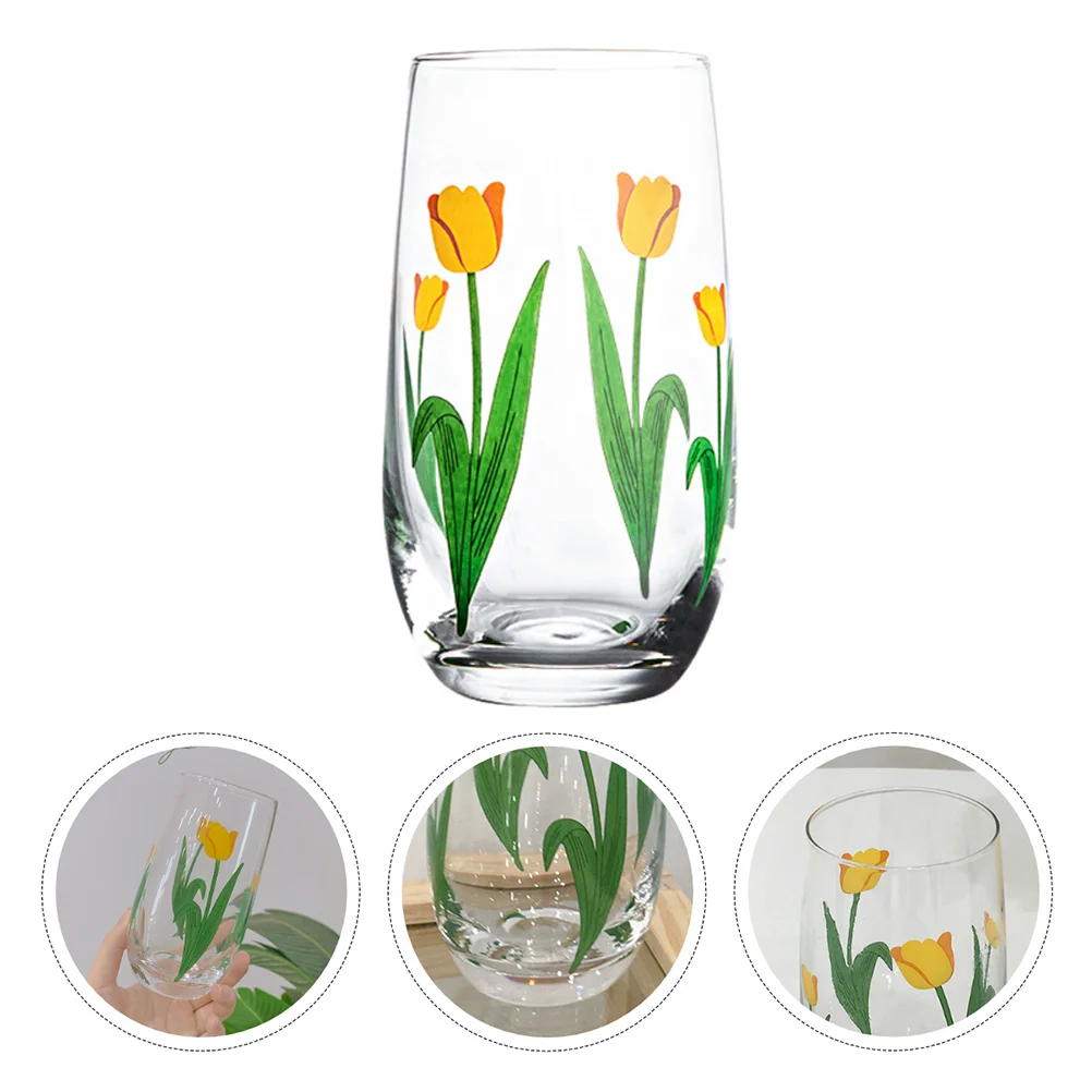 Купи Glass Tumbler Beverage Cup Fashion Glasses Glass Tea Cup Glass Drinking Cups Soda Cup Water Cup Tulip Glass за 391 рублей в магазине AliExpress