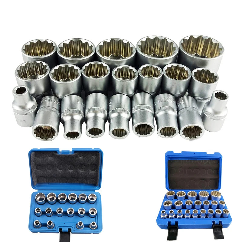 

Набор торцевых ключей T30, 12 точек, торцевой ключ Torx, Набор торцевых головок 1/2 дюйма, набор инструментов для ремонта торцевых головок 8-32 мм