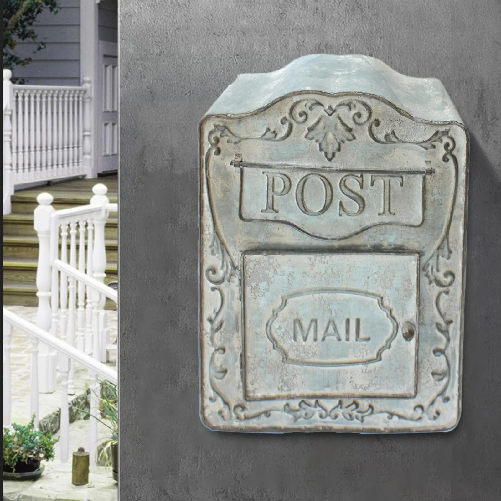 

Vintage Iron Mailbox Rustic Outdoor Metal Mailbox Decoration Outdoor Mailbox