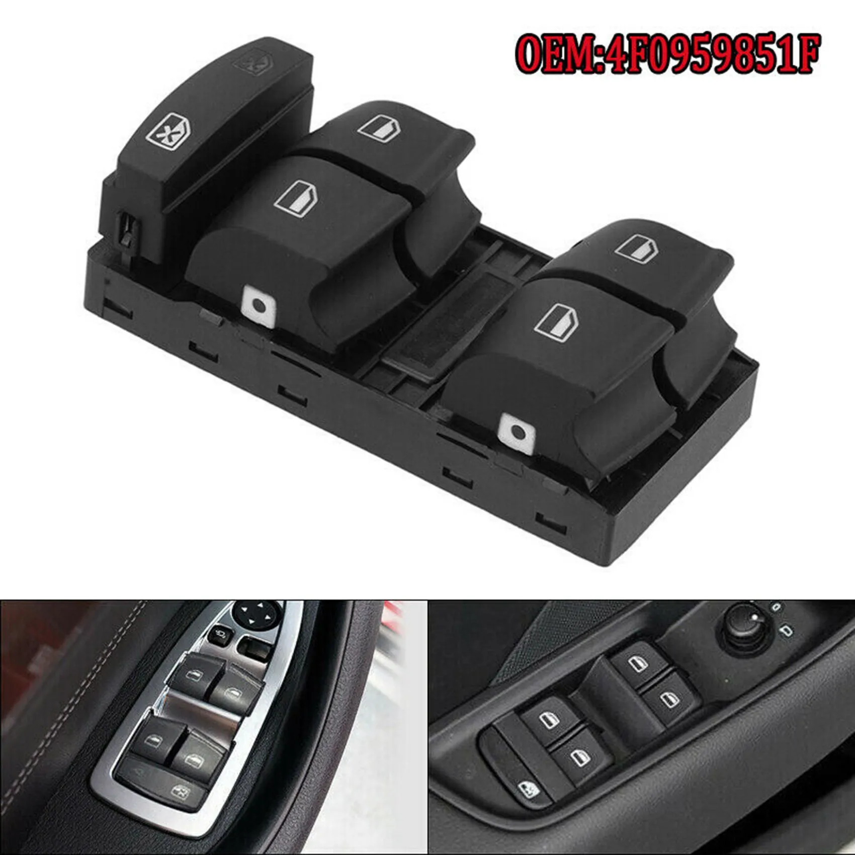 Кнопка управления стеклоподъемником Leading-Electric Power Panel для A3, A3 Sportback, A6 C6 Sedan, Q7 4F0 959 851 (art.: 3920dac30477f) - 3920dac30477f
