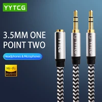 3 5mm jack microphone headset audio splitter cable female to 2 male headphone mic aux extension cables for phone computer cabo