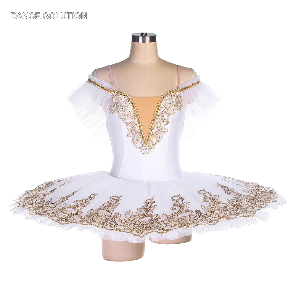 

Adult & Children Performance Costume Ballet Pancake Tutu Off-shoulder Spandex Bodice Ballerina Competition Dancewears BLL417