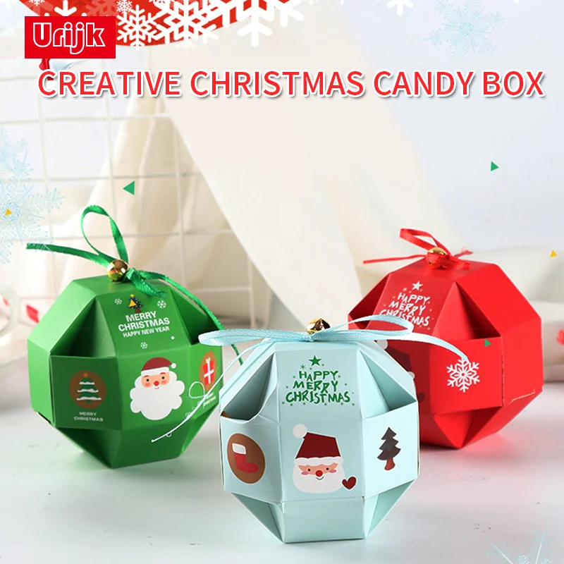 

Urijk Creative Candy Bag Christmas Print Gift Bags Party Wrapping Bags Christmas Presents Gift Boxes Festival Party Favors