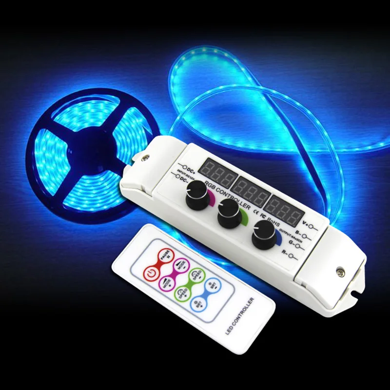 

BC-350RF CV Led Controller RF Wireless Remote Knob Rotary Switch RGB Dimmer 18A Output For 5050 2835 Strip Lights