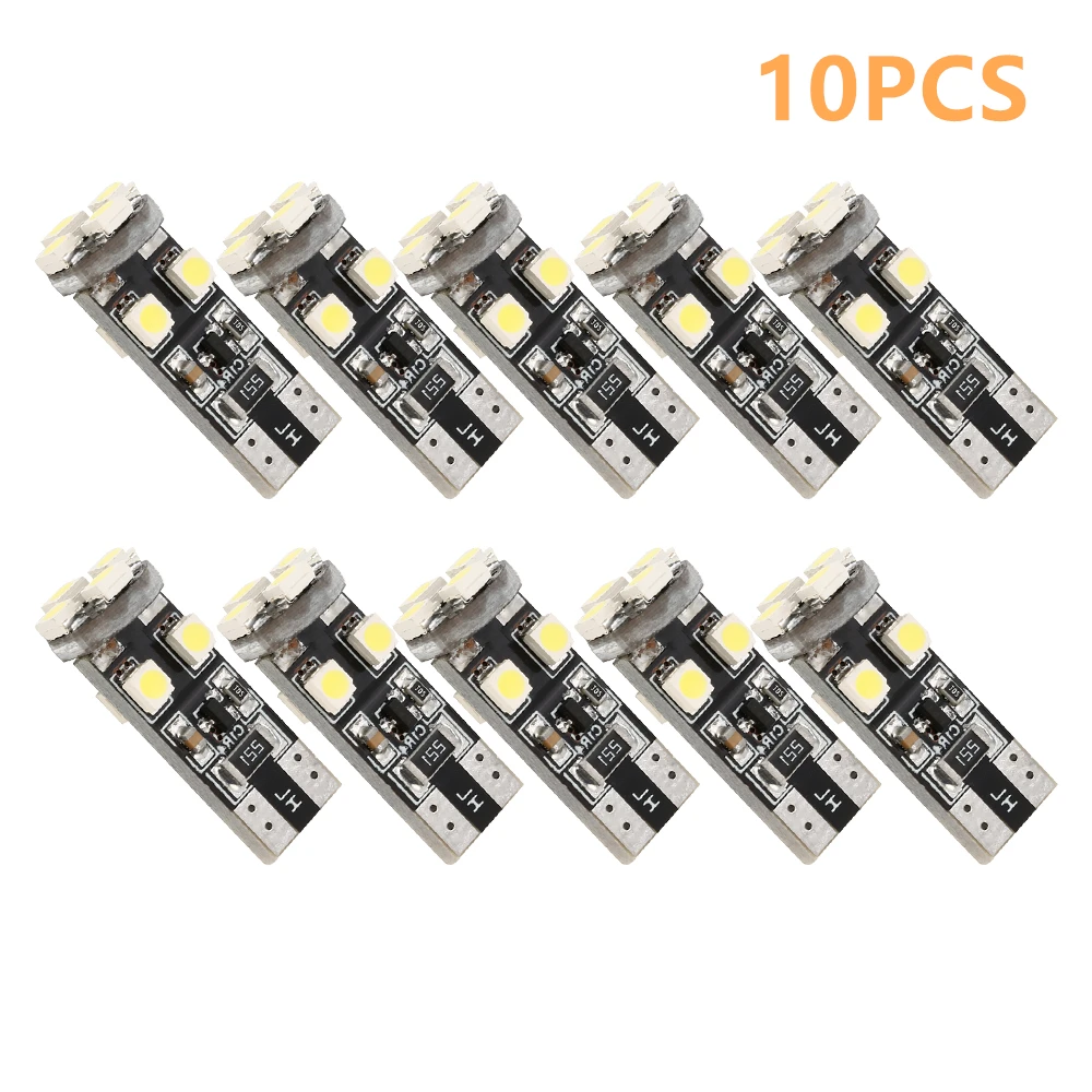 

10Pcs W5W T10 LED Bulb Canbus No Error 8SMD Car Side Marker Map Reading Clearance Light License Plate Lamp Auto Interior Lamp