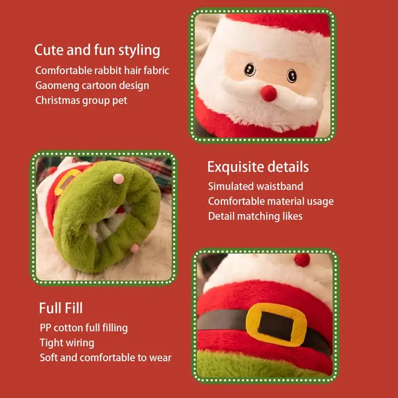 Плюшевая шляпа Санта-Клауса двусторонняя праздничная мягкая удобная для