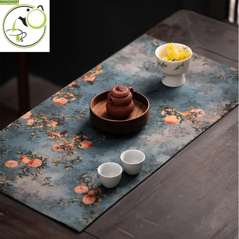 

Xiangyun Yarn Zen Small Tea Seats Retro Style Fabric Chinese High-End Tablecloth Double-Sided Dual-Use Tea Ceremony Utensils