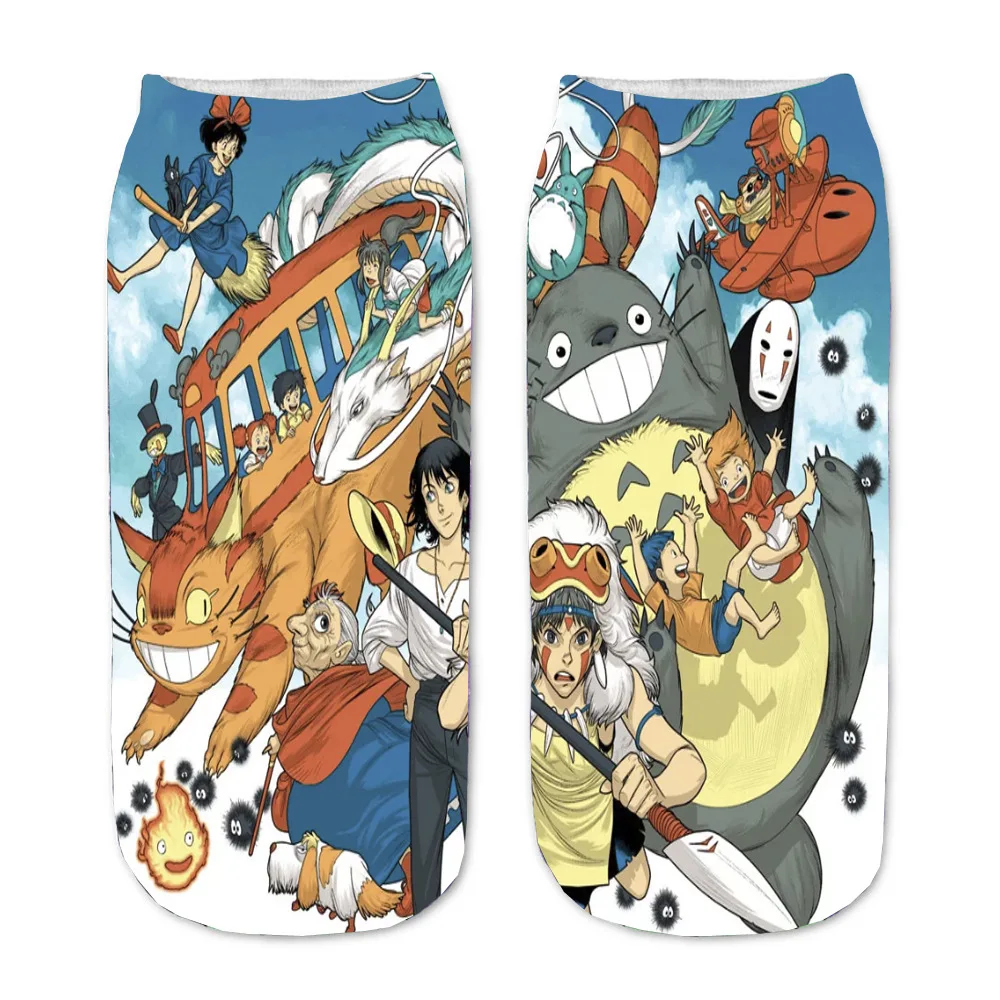 

Anime My Neighbour Totoro Short Sock Men Women Thin Colorful Printing Wicking Cotton Casual Stockings