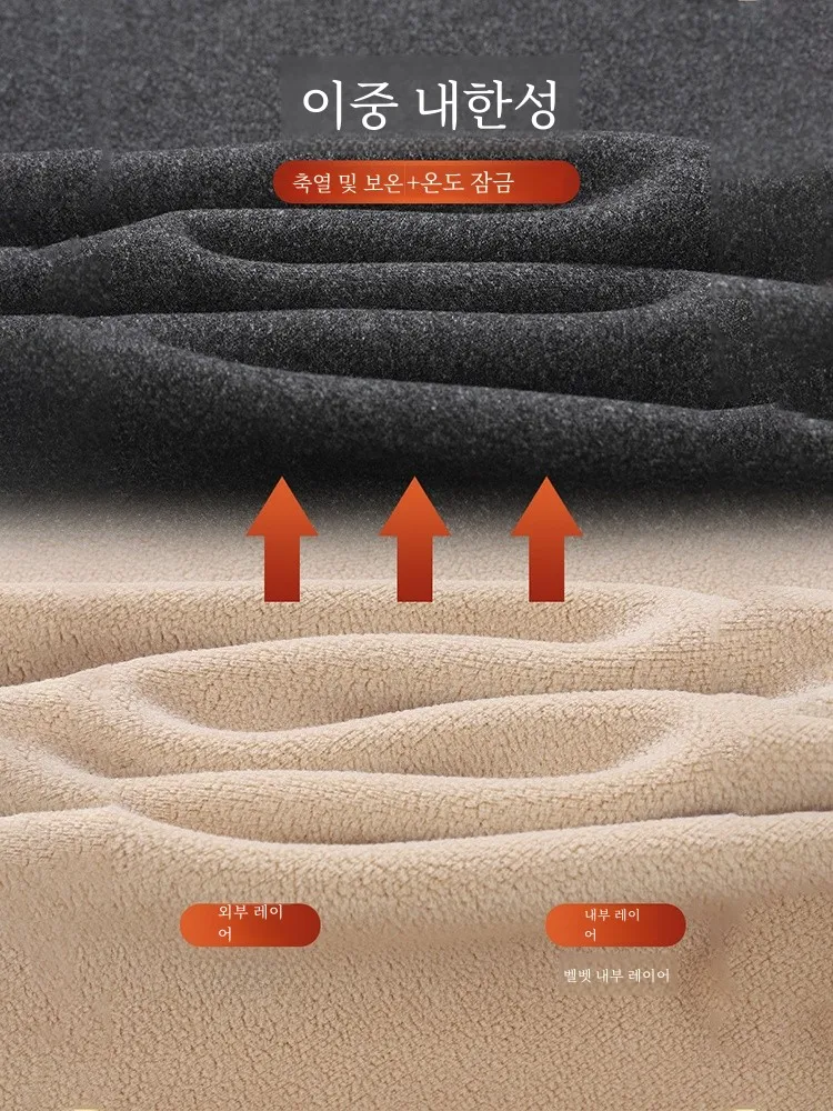 Autumn and Winter Men's Fleece-lined Thickened Camel Fiber Heattech Long Johns Set Cold-Proof Warm Self-Heating Slim fit Inne...