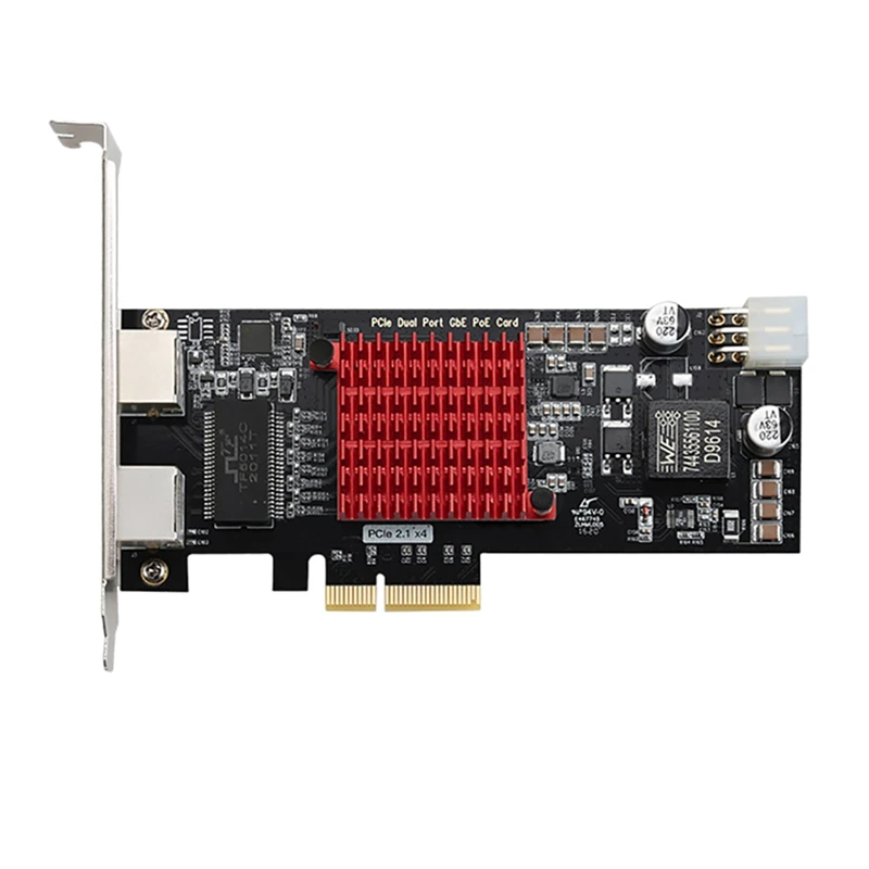 

Dual Ports POE Gigabit Network Card Poe I350 Camera Visual Capture Card Pcie4x