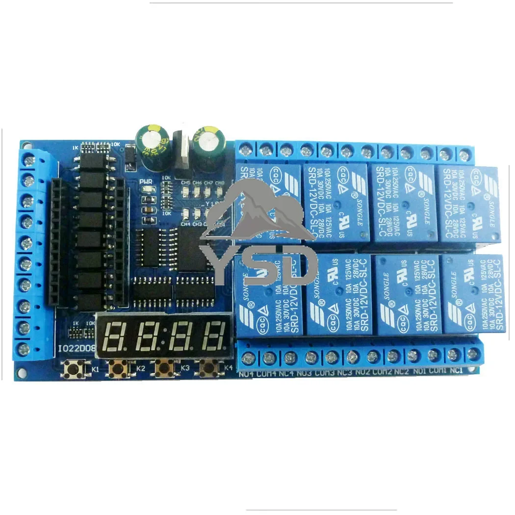 Фото Модуль релейного шилда Pro mini PLC на 8 каналов, 12В постоянного тока, для Arduino, многофункциональная плата таймера с задержкой №2
