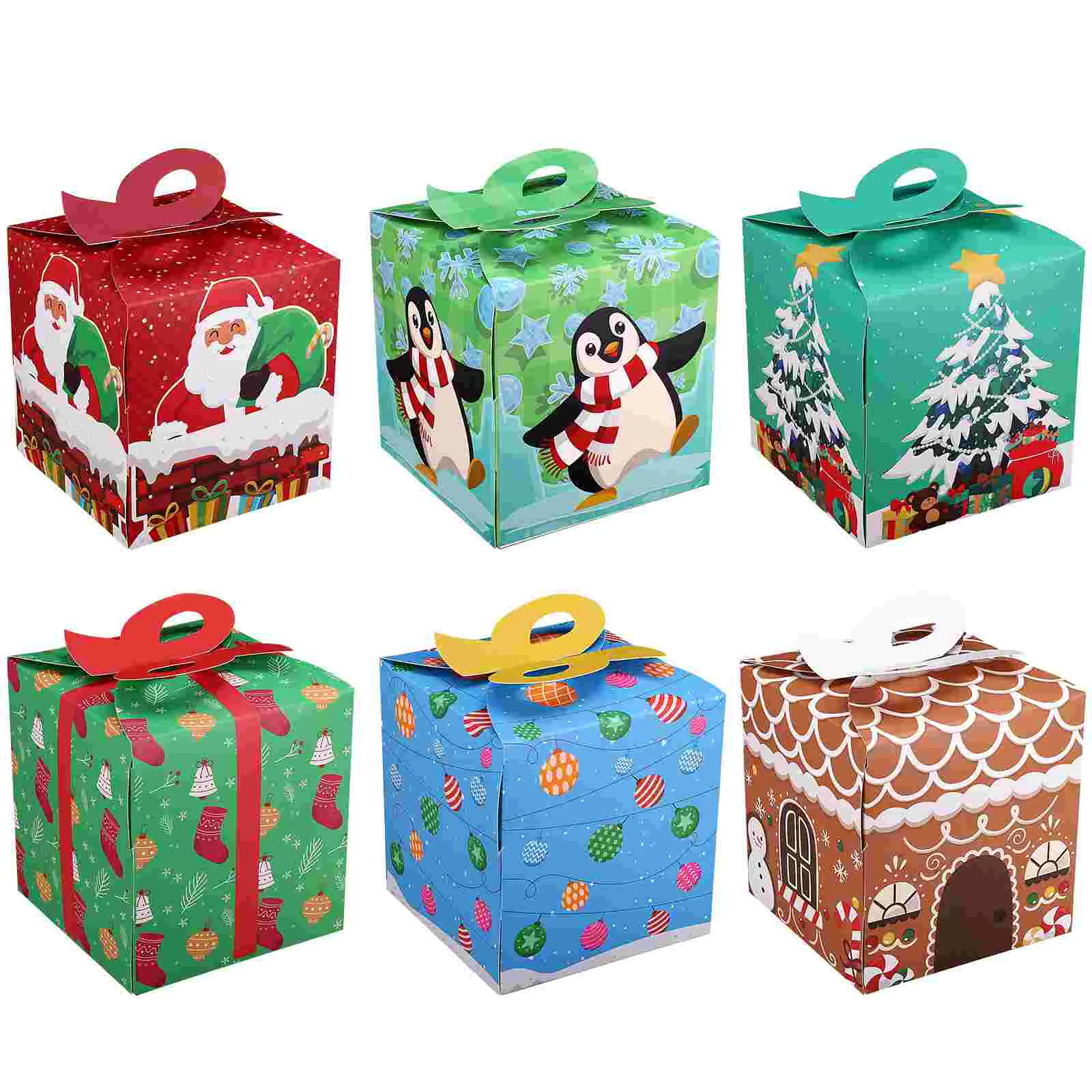 

24pcs Christmas Candy Boxes 3D Christmas Treat Boxes Holiday Fruit Cookie Boxes Bakery Treat Boxes Xmas Favor Boxes Box for