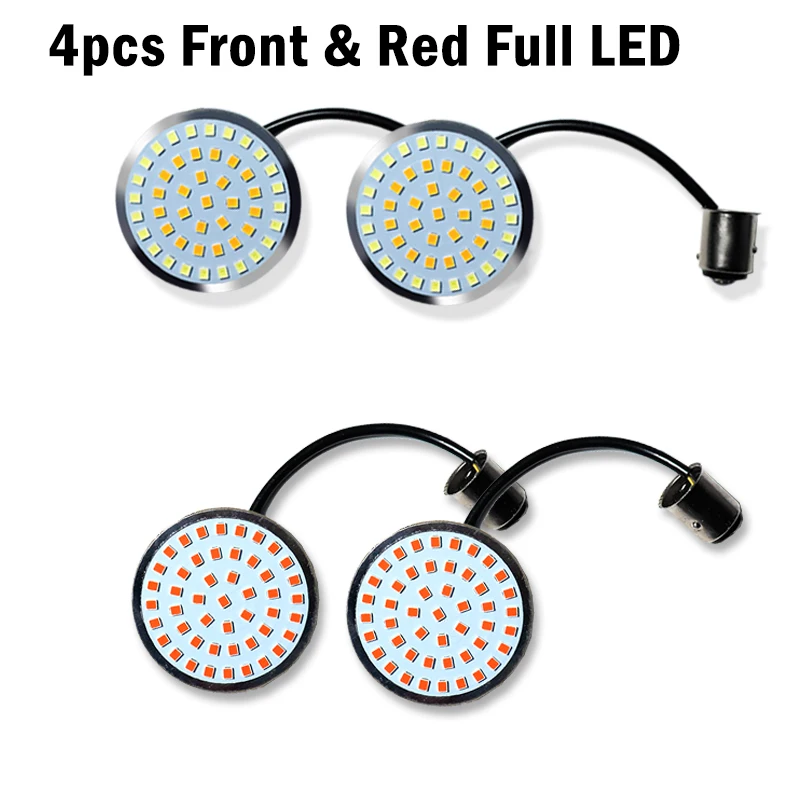 Двухцветные светодиодные передние сигнальные огни поворота для Мотоциклов Harley Davidson Softail Dyna, 1157 Белый и янтарный цвет, 2 дюйма