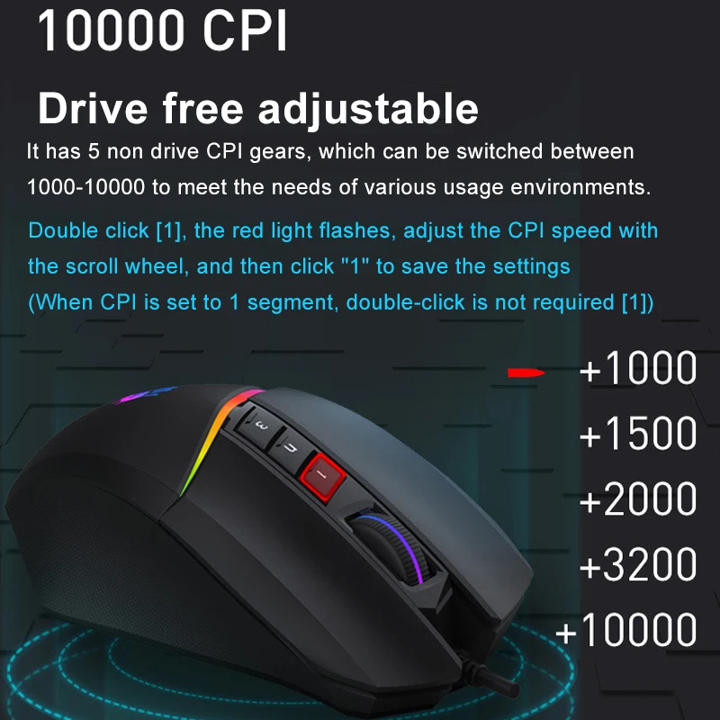 Фото Игровая мышь A4TECH Bloody W60MAX, 15-зонная RGB-анимация, предварительно загруженные 5 световых эффектов RGB, частота отчетов 2000 Гц №5