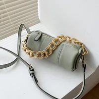 brand designer pu leather bag 2021new womens shoulder bag fashion thick chain handbag small travel crossbody bag