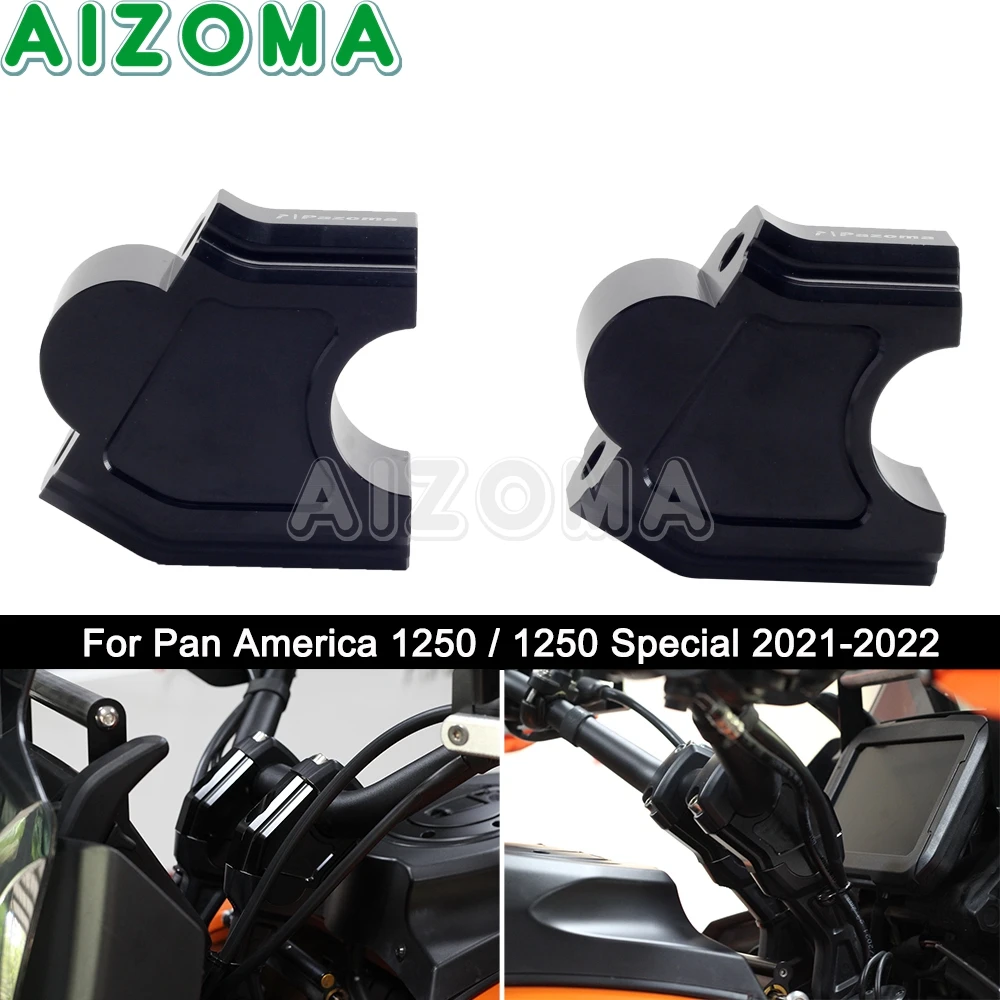 For Harley Pan America 1250 RA1250 S RA1250S 2021-2022 Pullback Handlebar Bar Riser w/ Offset Backward Adapters Move Mount Clamp