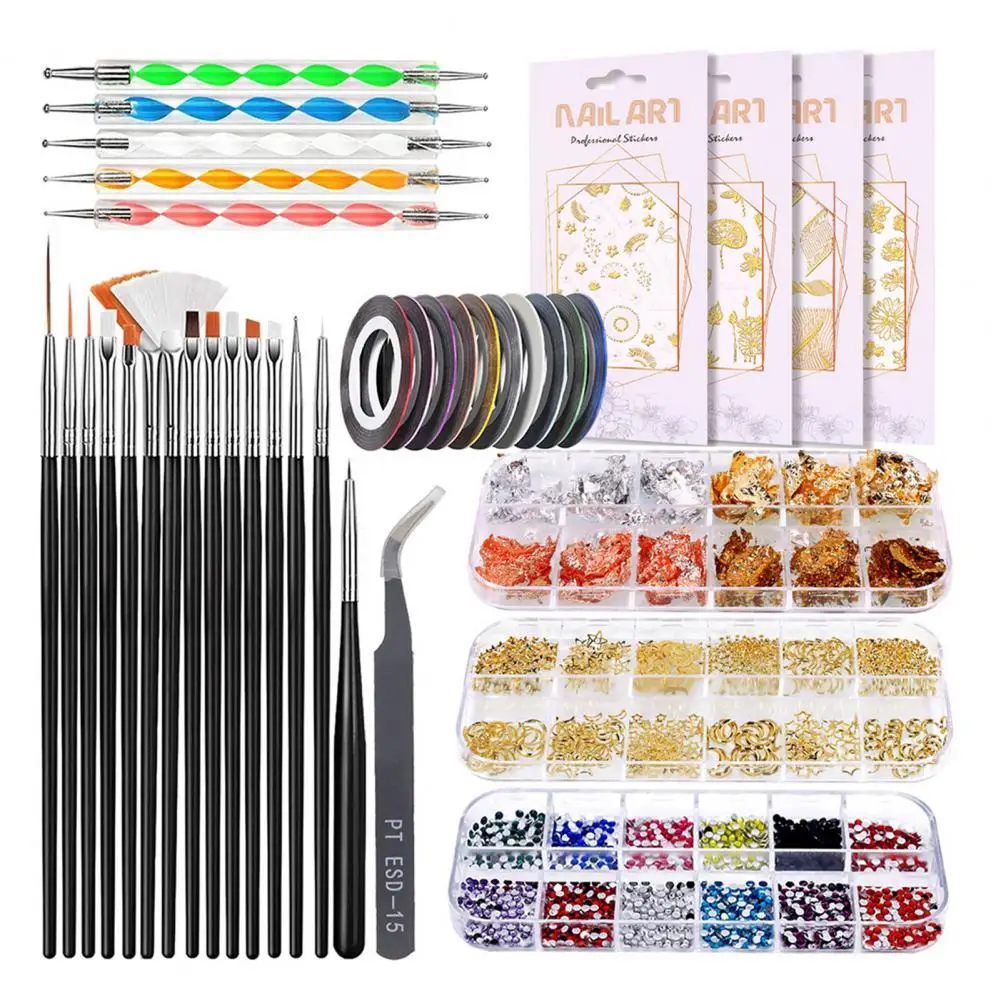 1 Набор ручка для ногтей с блестками практичная ногтевого дизайна набор широкое