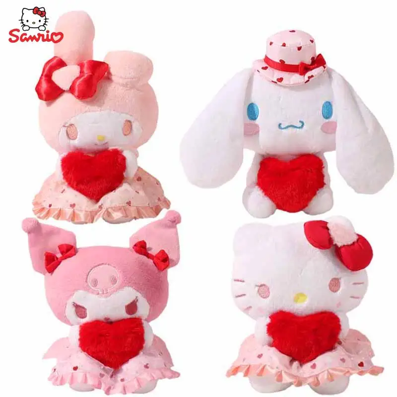 

Аниме Sanrioed серии любящее сердце плюшевая игрушка мультфильм My Melody Kuromi Hellokittys Cinnamoroll плюшевая кукла детский подарок на день рождения