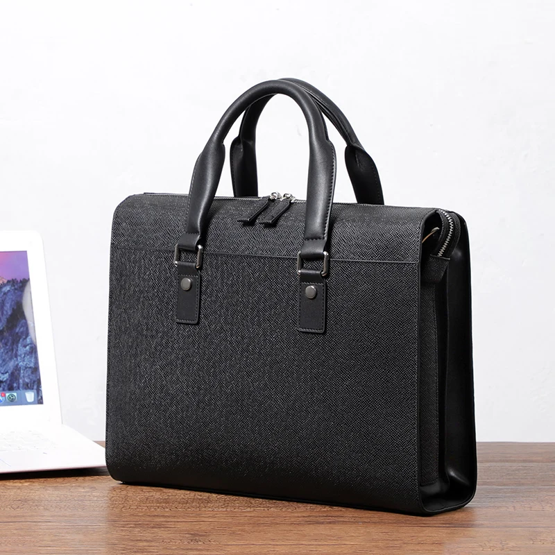 

Портфель мужской из спилка, сумка-мессенджер в деловом стиле, повседневный модный саквояж на плечо, чемоданчик кросс-боди для путешествий