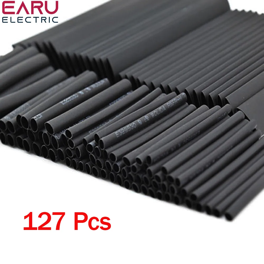 127pcs Heat Shrink Tube Sleeving Tubing Assortment Kit Electrical Connection Electrical Wire Wrap Cable Waterproof Shrinkage 2:1