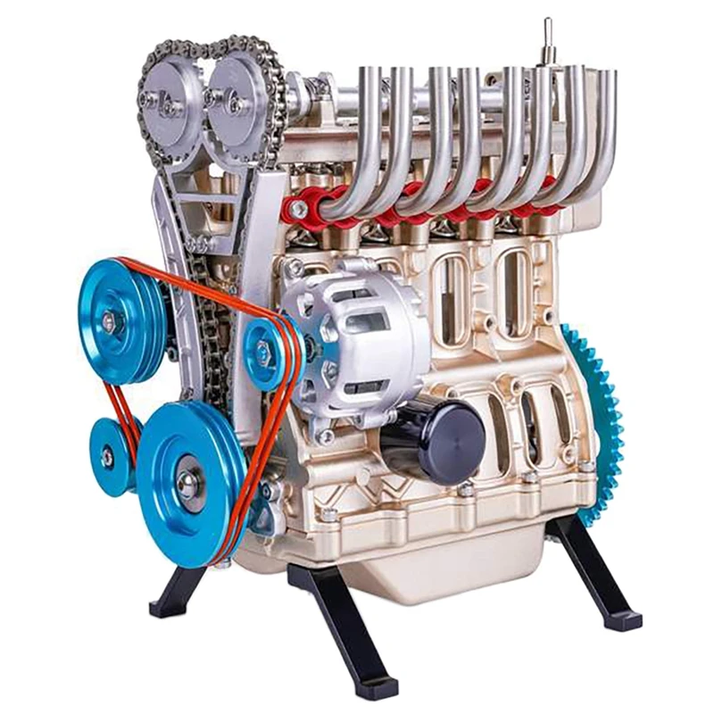 

Full Metal Engine Model Desktop Unassembled 4 Cylinder Inline Car Engine Model Building Kit Mini DIY Adult Engine Model