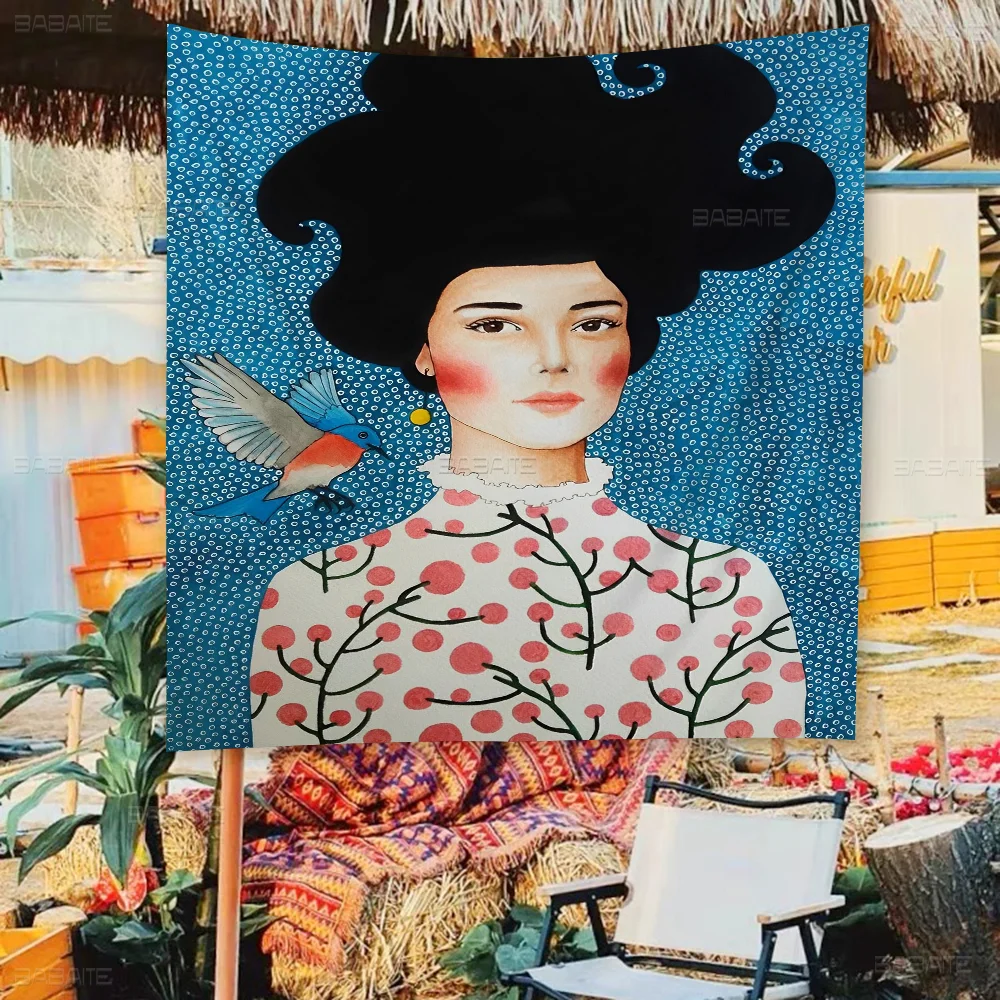 Nordic Handdraw Characters Colorful Painting Advanced Printing Commercial Advertising Flag Company Party Banner