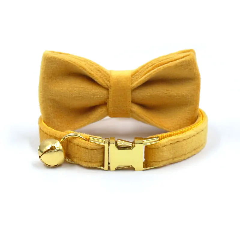 

Personalized Cat Collar Velvet ID Engraving Name Tag Collar for Cat Necklace Puppy Kitten Bell Bow tie Custom Small Dog Collar