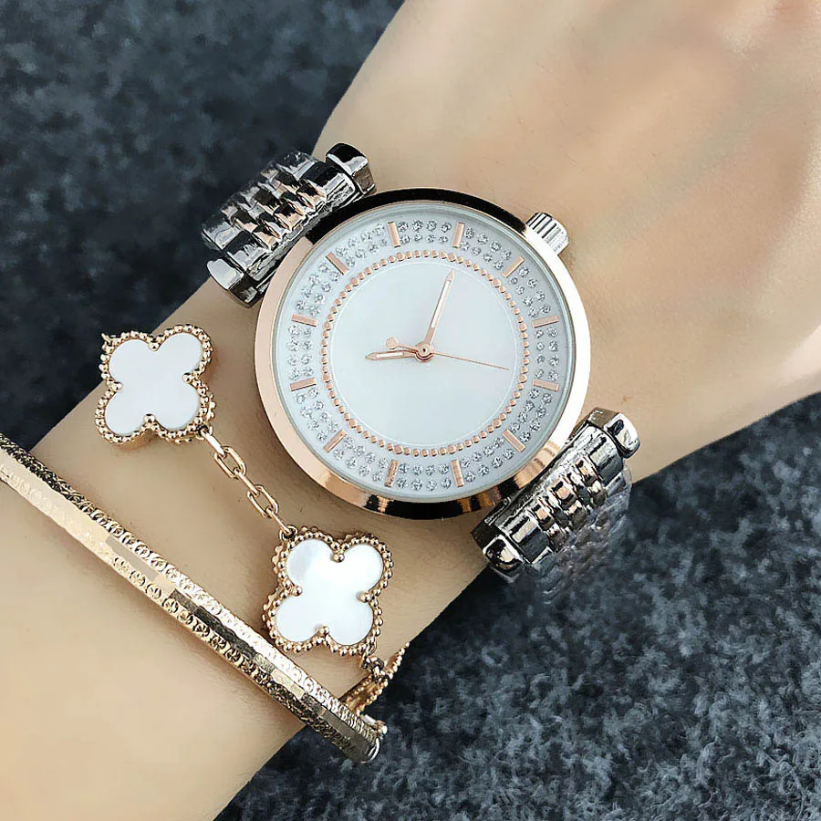 

Brand Wrist Watches Women Girl Ladies Style Quartz Casual Steel Metal Band Clock a12