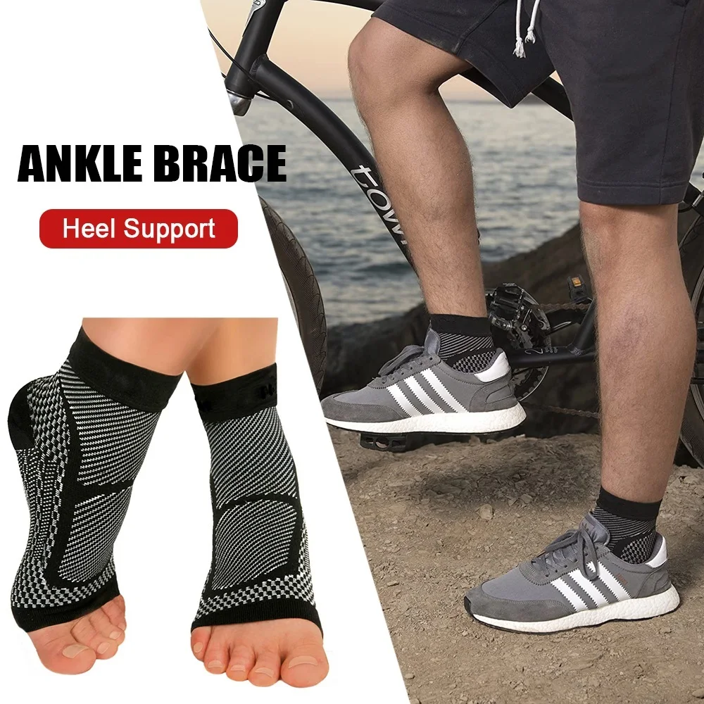Ankle Brace Compression Support Sleeve for Pain Relief of Ankle Sprained Swollen,Achilles Tendonitis,Plantar Fasciitis,Heel Spur