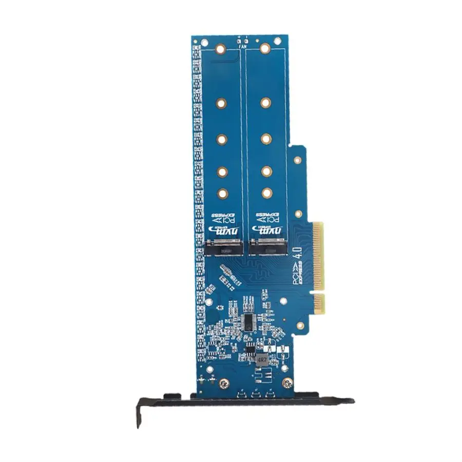 Карта адаптера JEYI для Dual NVMe PCIe M.2 SSD PCI-e 4 0 x8/x16 Поддержка карт (M Key) 2280/2260/2242/2230 -