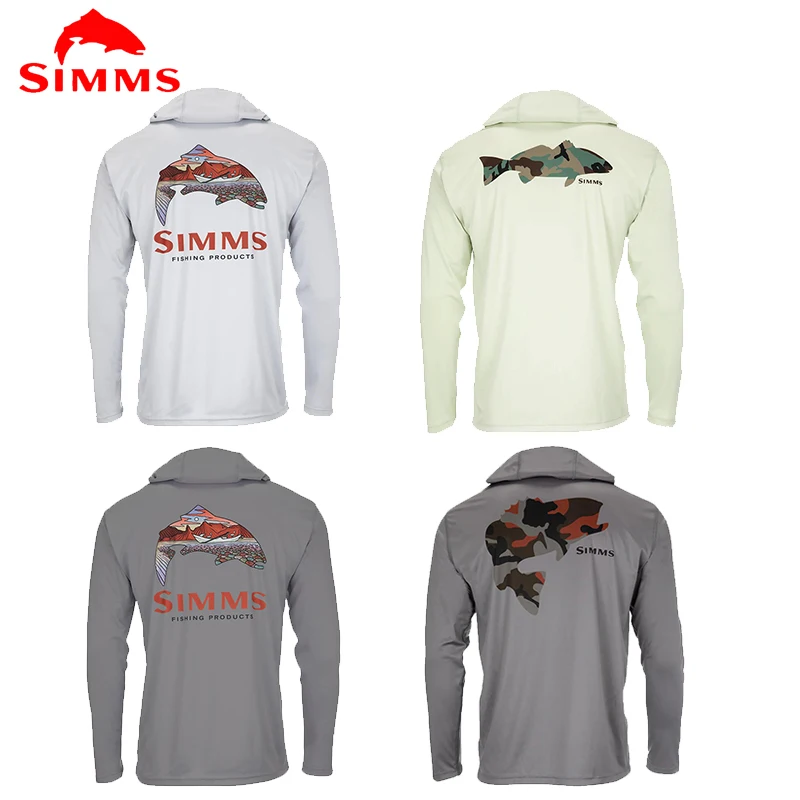 

SIMMS Gear мужские рубашки с капюшоном для рыбалки, одежда высокой производительности, Мужская одежда для рыбалки, Толстовка для рыбалки, топы