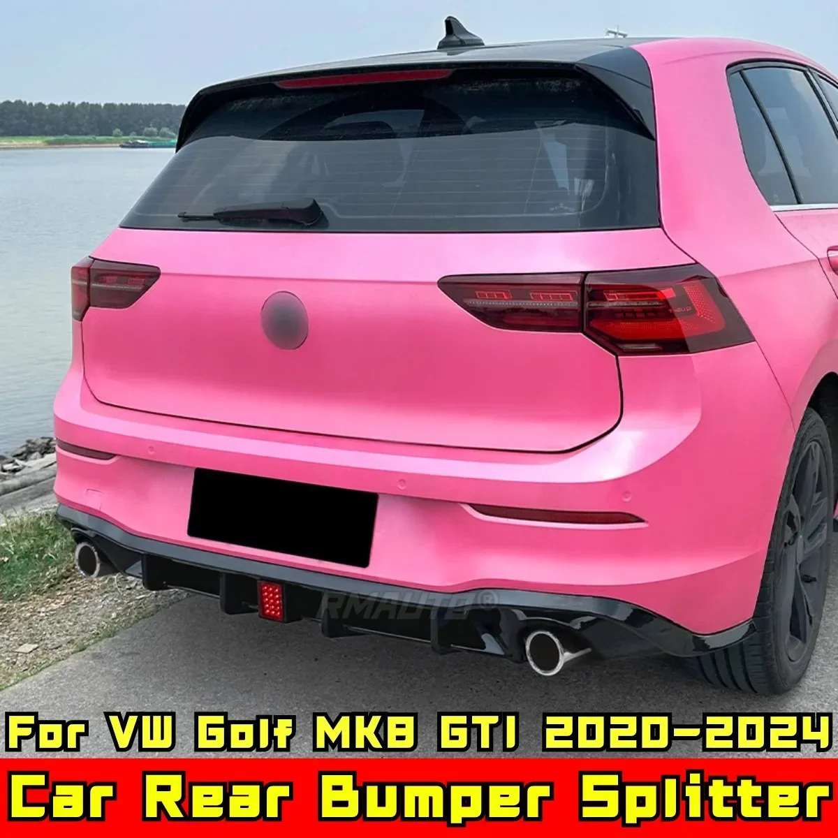 Для VW Golf MK8 GTI 2020-2024 комплект кузова спойлер на задний бампер эффект из углеродного