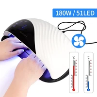 180w smart sensor uv led nail dryer lamp with adjustable fan fast drying nail gel polish lamp for manicure pedicure machine