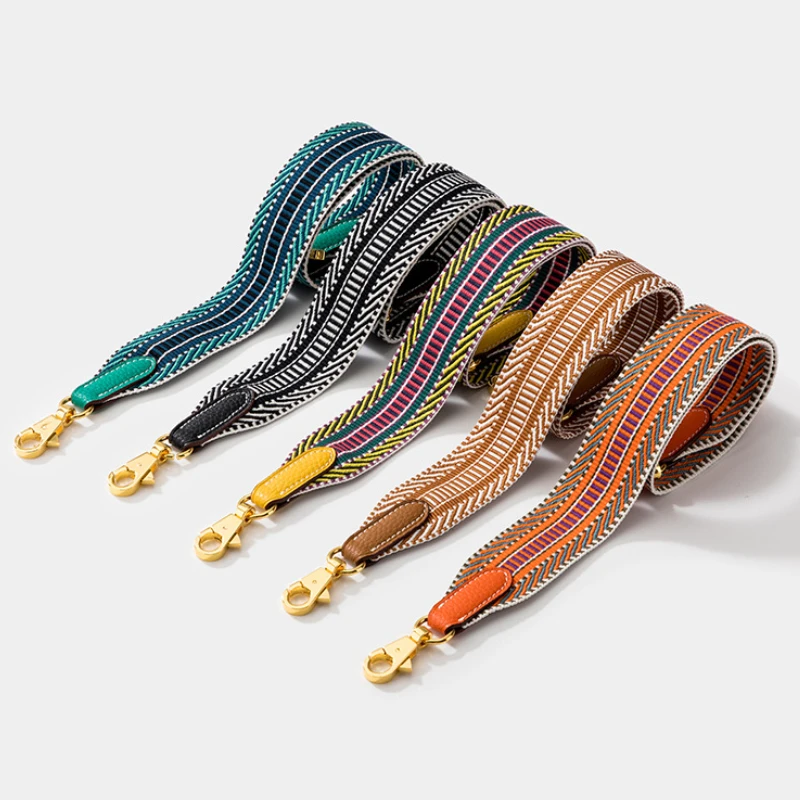 

3.8cm Wax Line Weave Wide Bags Straps Bag Accessories Cowhide Shoulder Strap Replacement Canvas Bucket Tote Crossbody Handbags