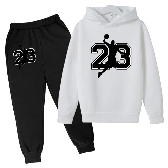 

23 Basketball Hoodie Sports Hoodie Spring Autumn Children Hoodie+pants 2-piece Set Teen Cute 4-14y Boys Kids Girls Hoodie Suits