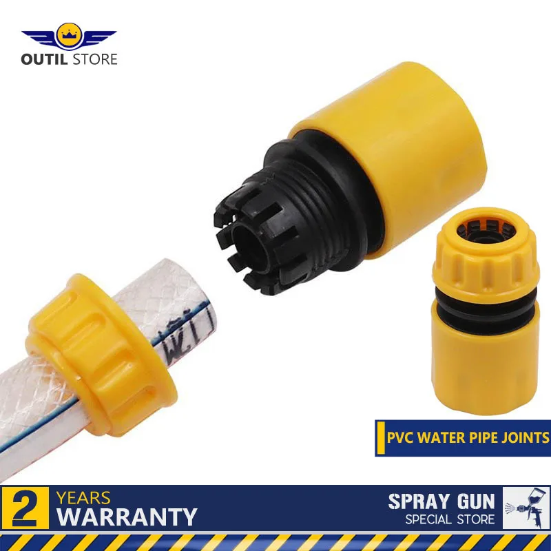 

Realmote 1pc Plastic Style Quick Connect Water Pipe Connector PVC Water Pipe Connector Yellow Water Pipe Tool Accessories