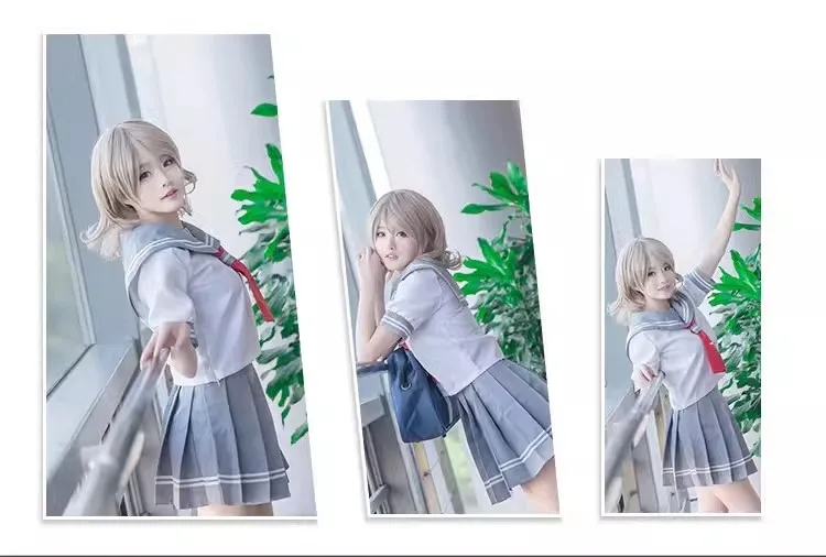 Фото LoveLive Sunshine Aqours JK школьная форма для девочек Chika Riko Kanan Dia Watanabe Yoshiko Hanamaru Mari Ruby женский костюм для косплея №5