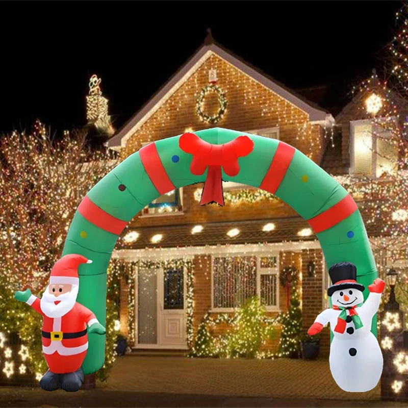 10-футовая Надувная Рождественская Арка Уличное Украшение Для Санта-клауса И
