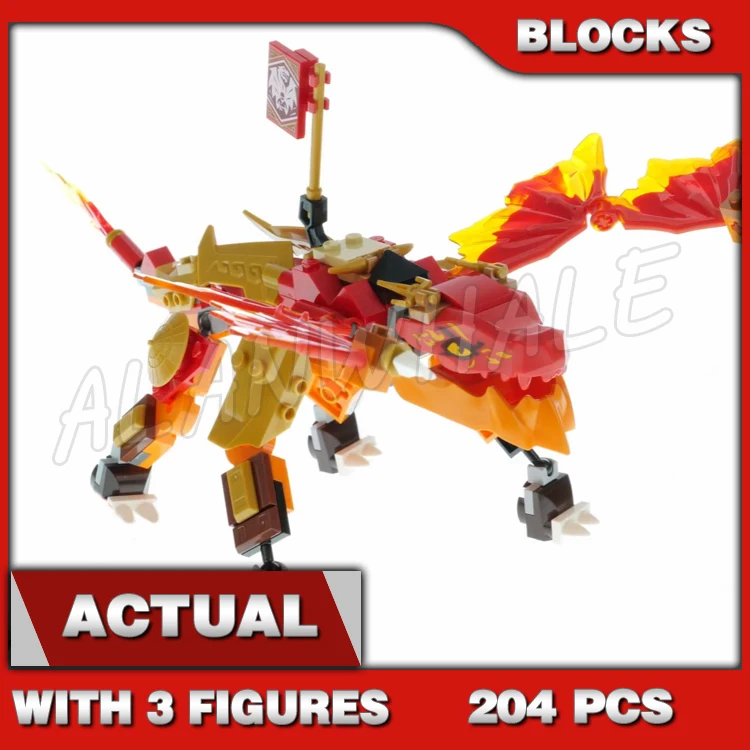 

204pcs Shinobi Kai's Fire Dragon evo Golden Armor Jetpack Shooting Drone 60015 Building Blocks Toys Compatible With Model