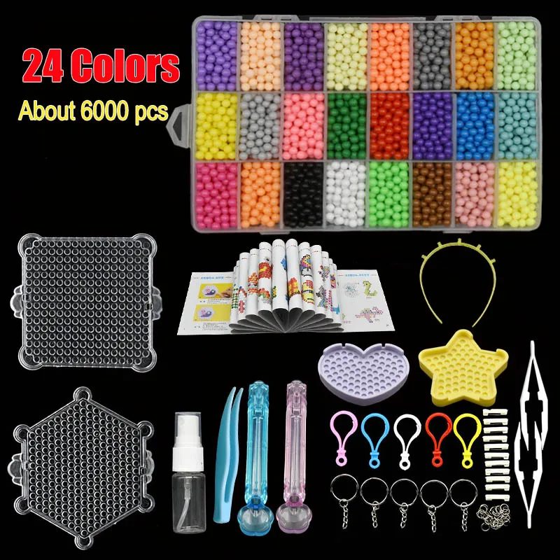Aqua Beads DIY Set Perlen Tool Creativity Magic Water Pegboard Arts and Crafts for Kids Toys Girls Children Gift 5 7 10 | Игрушки и