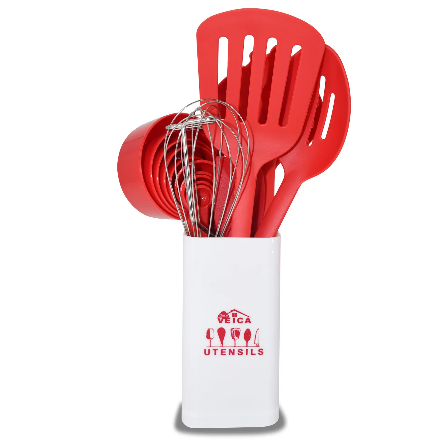 19 Pcs Kitchen Utensils Set Cooking Food Grade Nylon Non Stick Turner Spatula Ladle Whisk Cook Bake With Holder |
