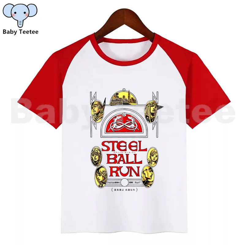 Jojo Bizarre Adventure Stone Ocean STEEL BALL RUN JOJOLION White Boys T-shirt Girls Short Sleeve Kid Casual Top,Drop Ship